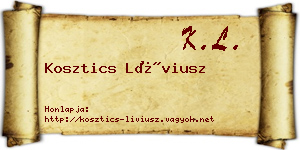 Kosztics Líviusz névjegykártya