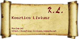Kosztics Líviusz névjegykártya
